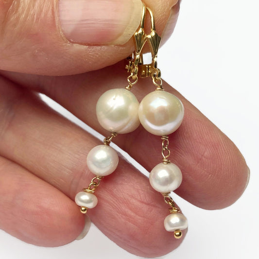 14K Goldfilled oorbellen met Zoetwaterparels