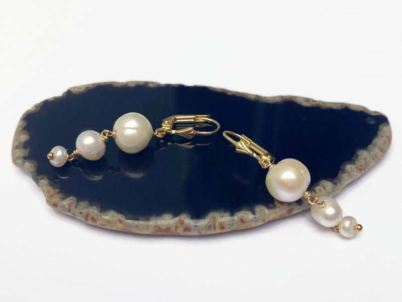 14K Goldfilled oorbellen met Zoetwaterparels