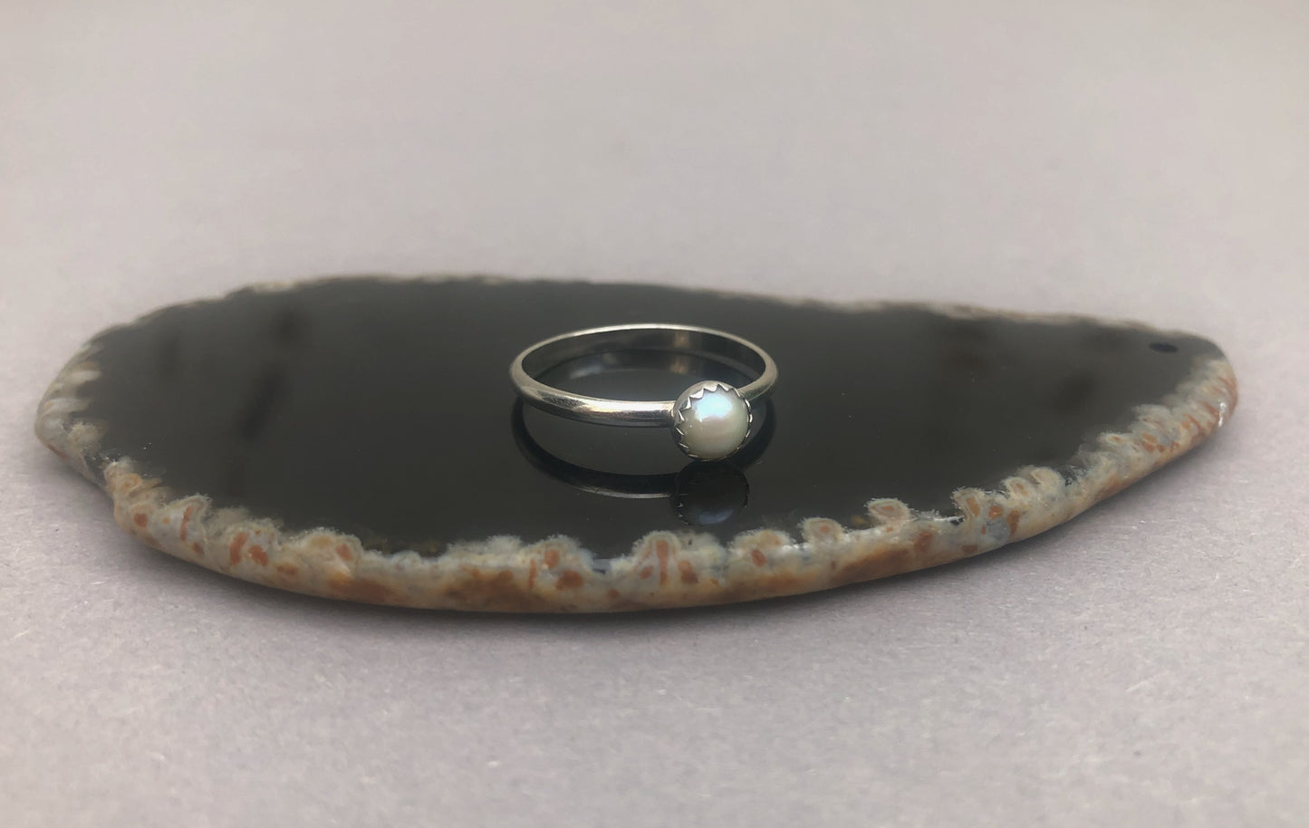 Schiebering aus Sterlingsilber mit Süßwasserperle