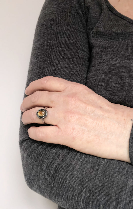 Handgefertigter Citrinring – Verlobungsring oder Antragsring