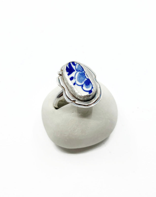 Delfter Blau-Silberring – handgefertigt aus Delfter Blau-Keramik