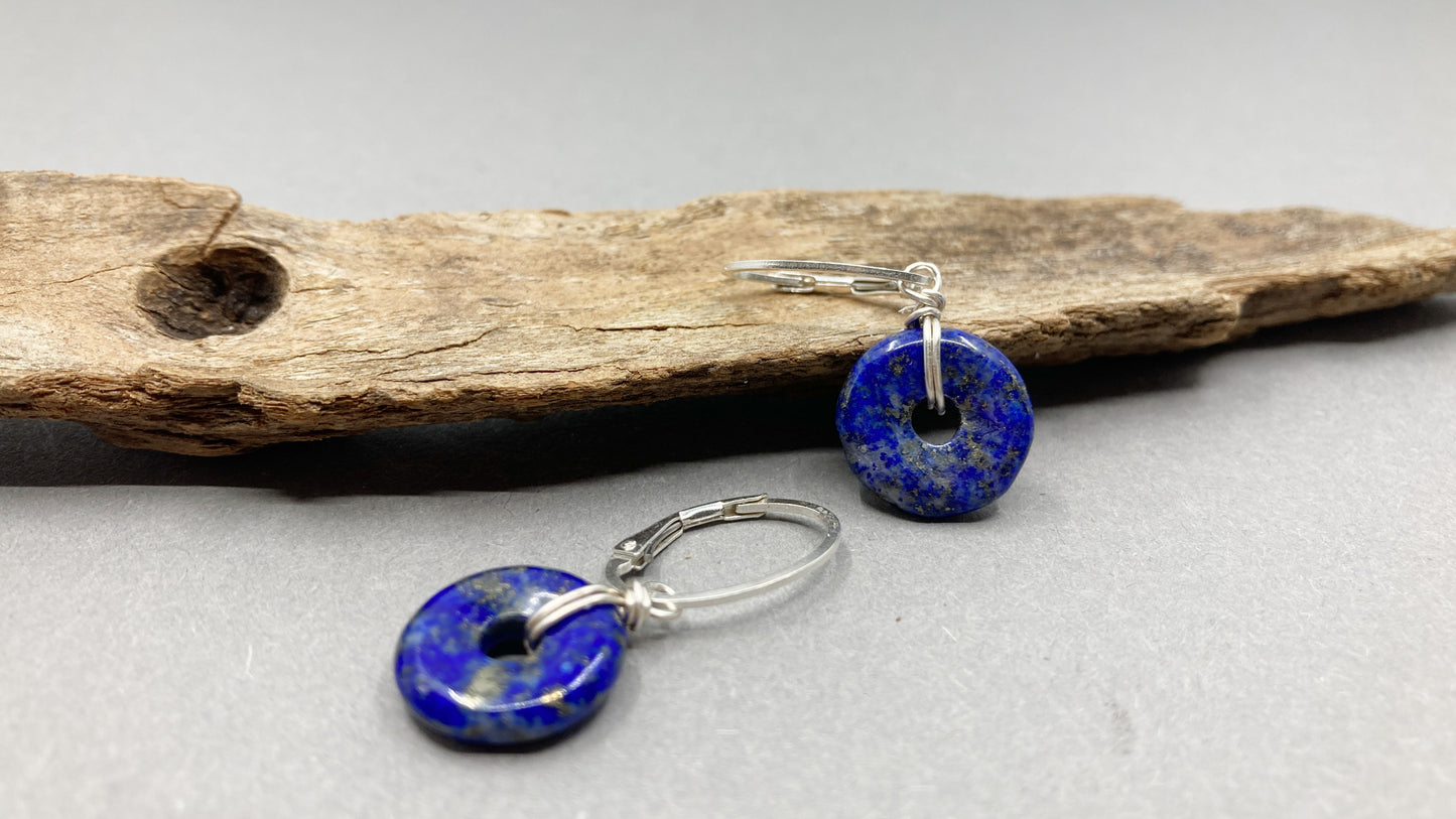 Lapis Lazuli oorbellen – Zilver & Blauwe Donuts