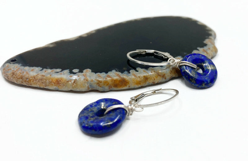 Lapis Lazuli oorbellen – Zilver & Blauwe Donuts