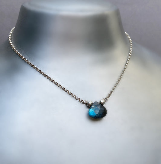 Labradorite Pendant Necklace for Women in Sterling Silver