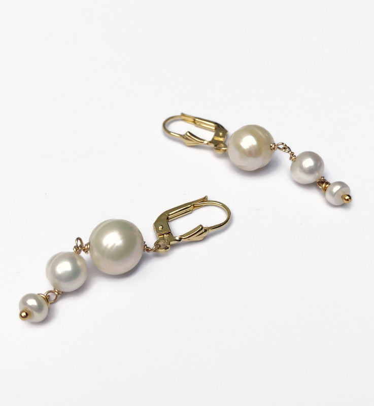 14K Goldfilled oorbellen met Zoetwaterparels