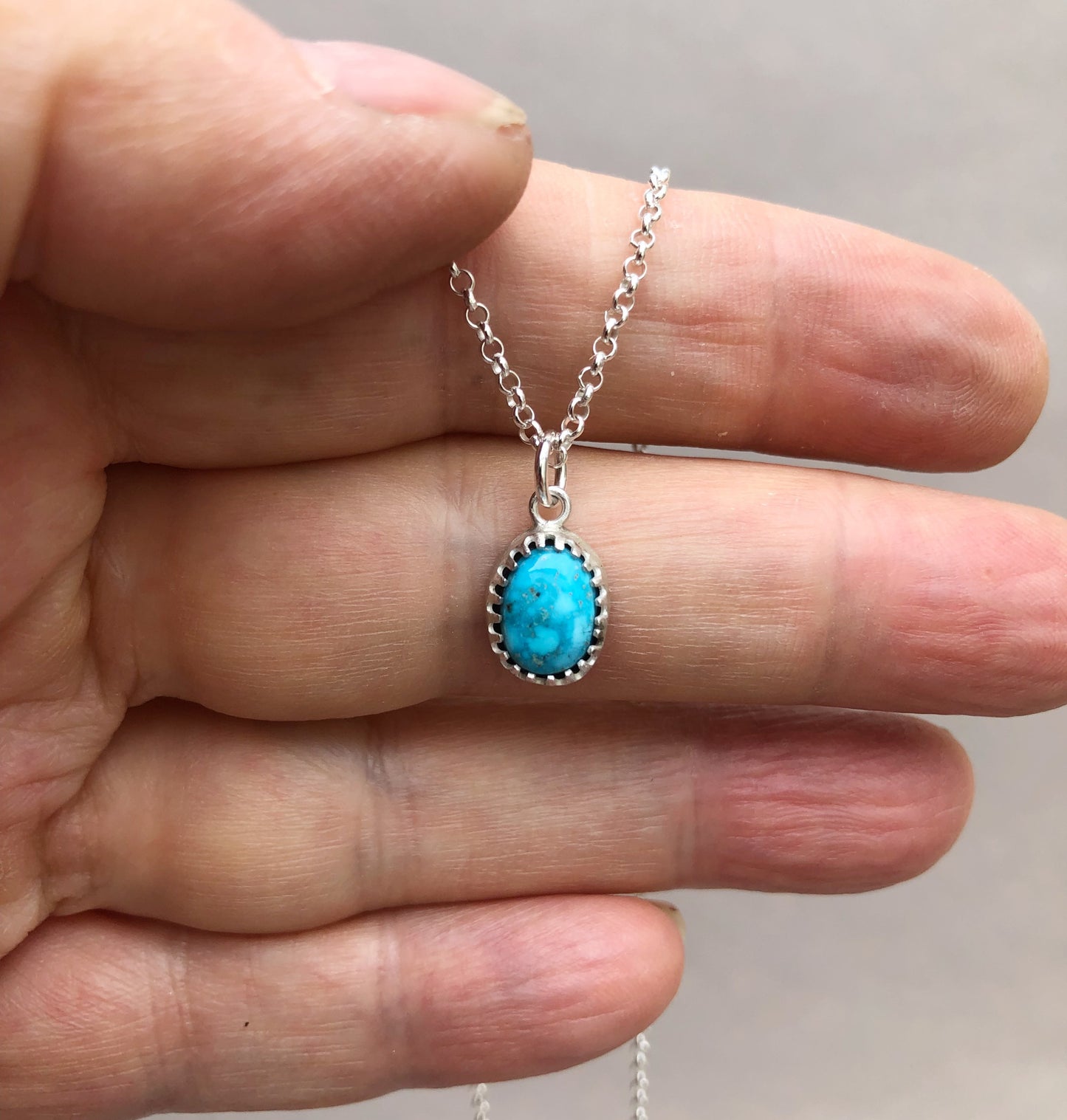 Zilveren Heren Ketting met Handgemaakte Turquoise Hanger