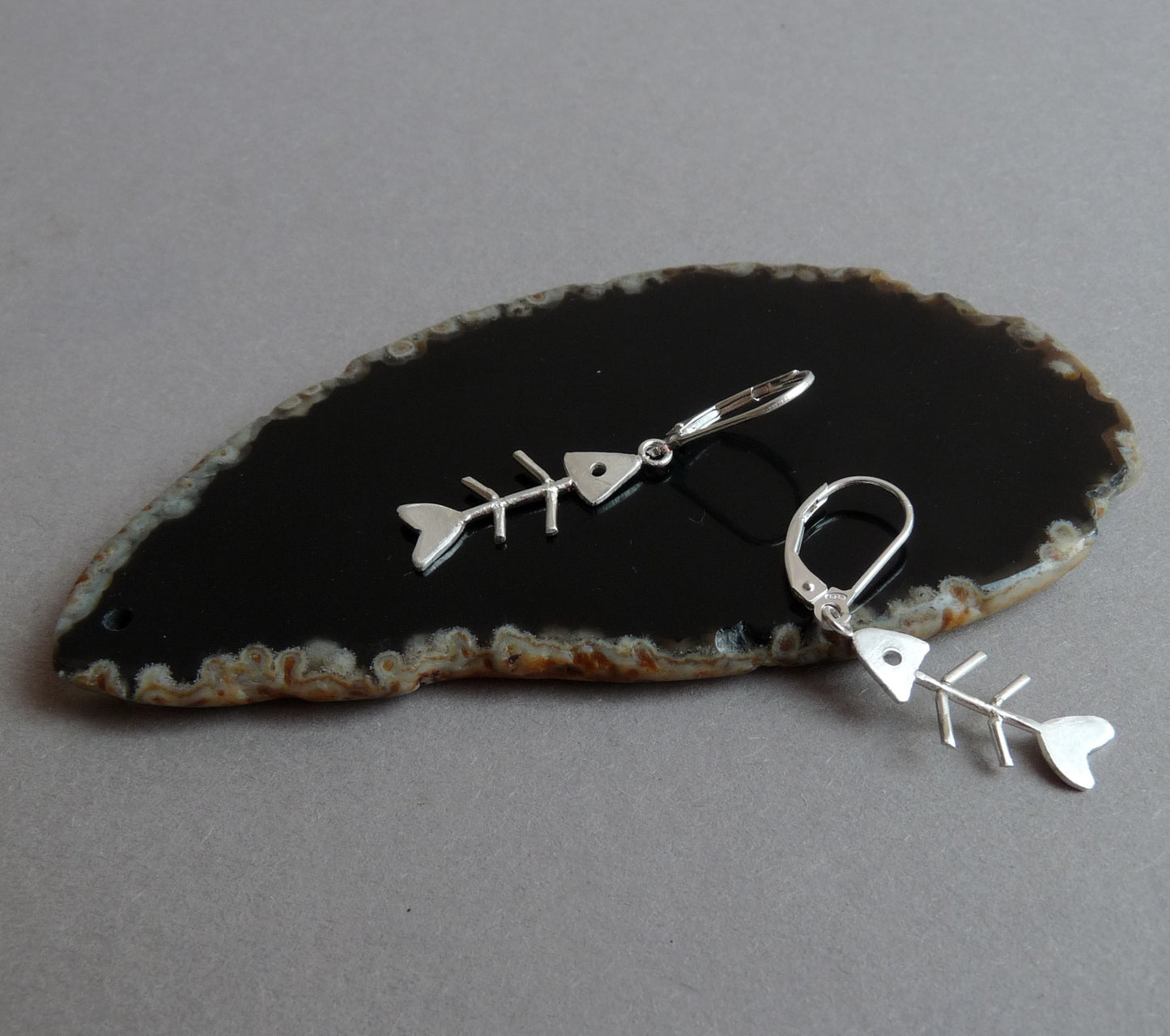 Zilveren visgraat oorbellen - Zuiver op de graat