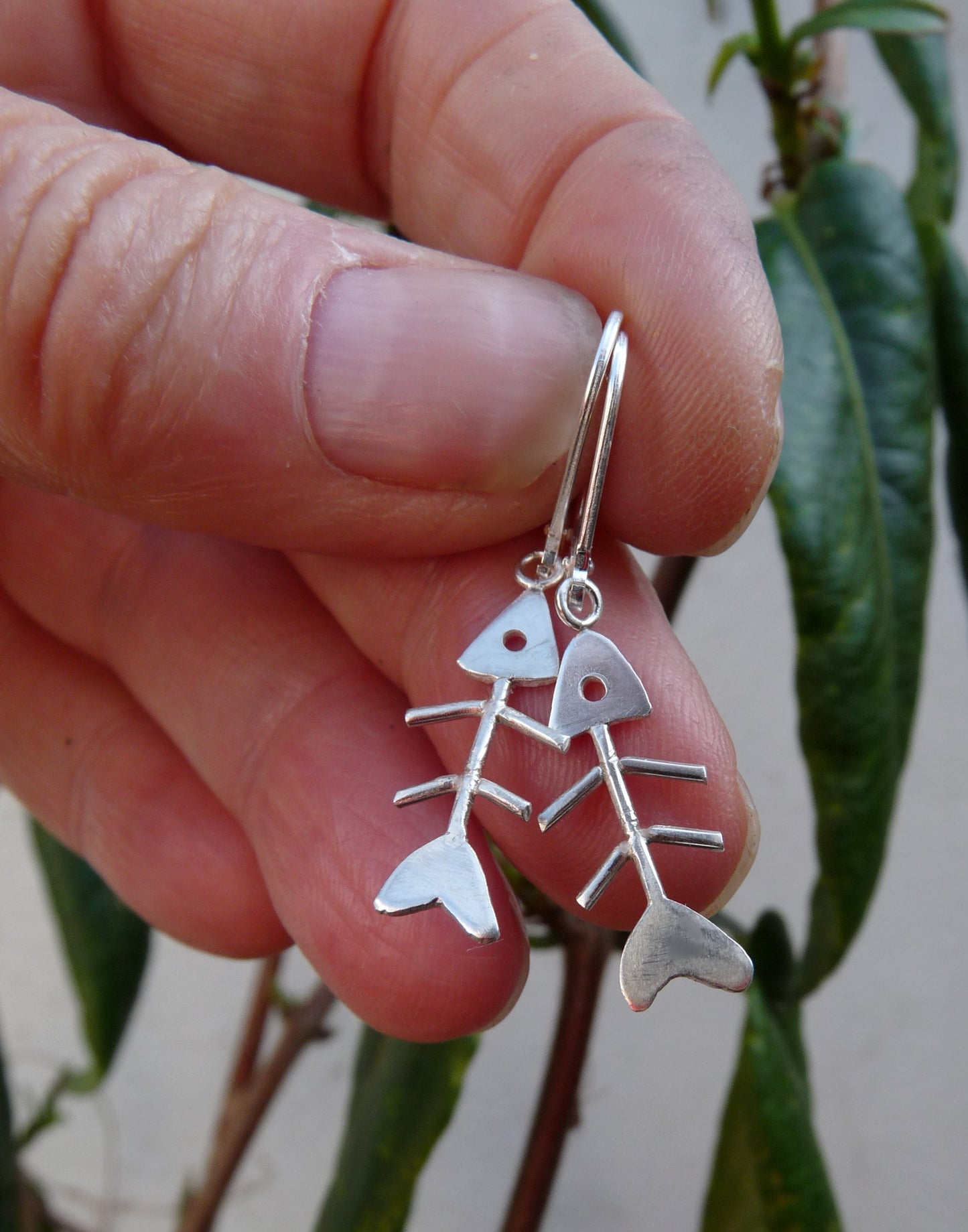 Zilveren visgraat oorbellen - Zuiver op de graat