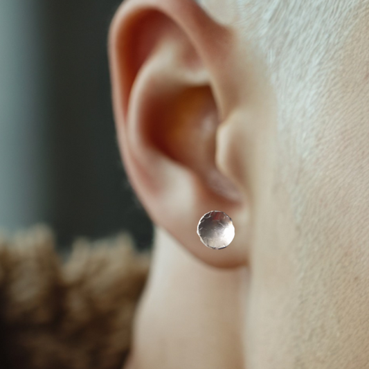 Sterling silver stud earrings for men