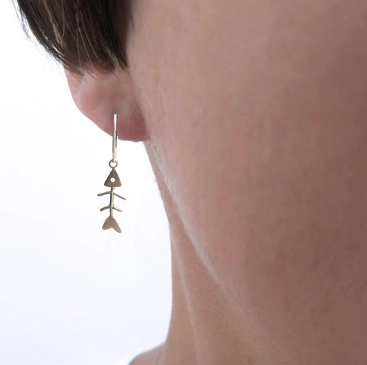 Zilveren visgraat oorbellen - Zuiver op de graat