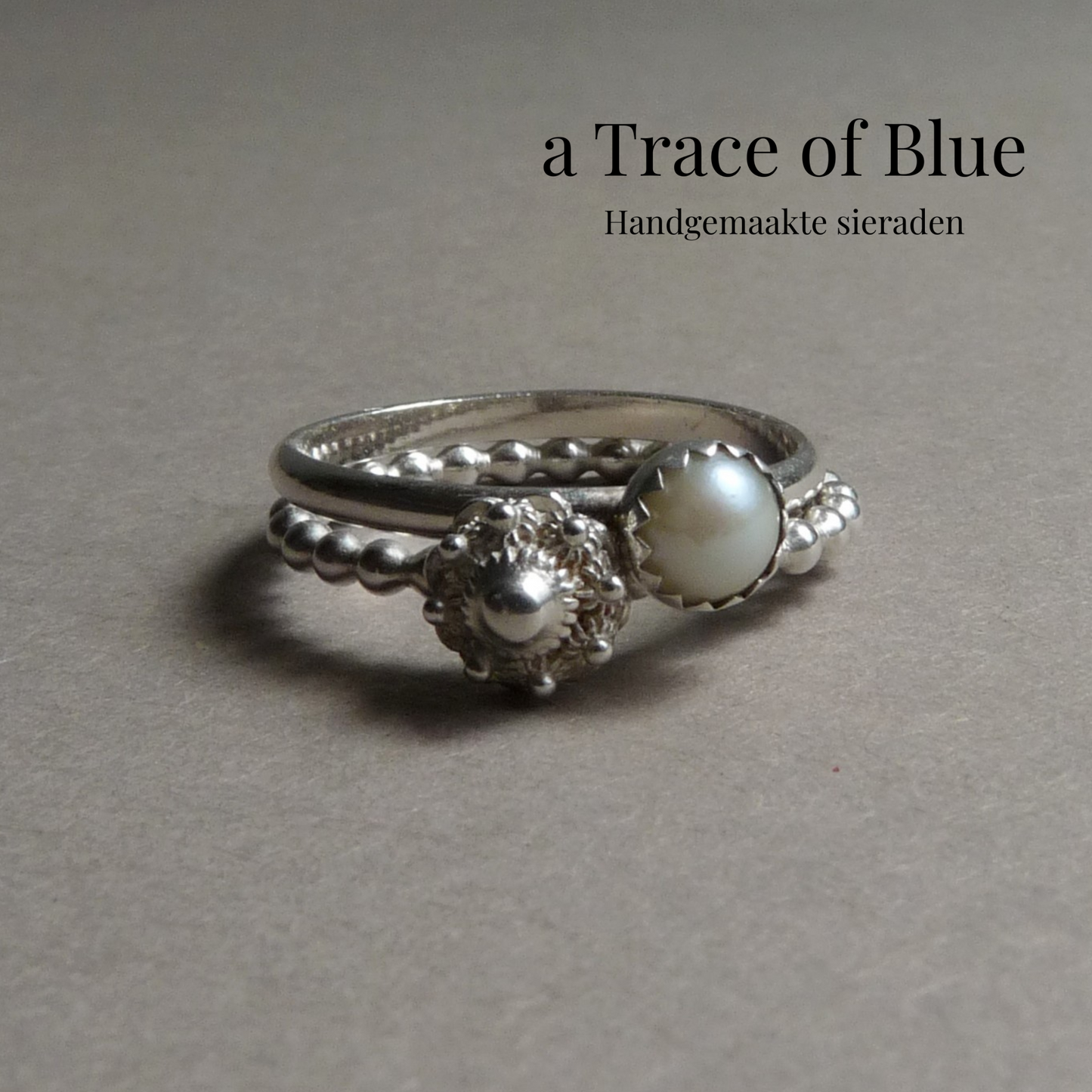 Heritage and Elegance Set - Zeelandknoten und Perlenring - Handgefertigt in Enkhuizen