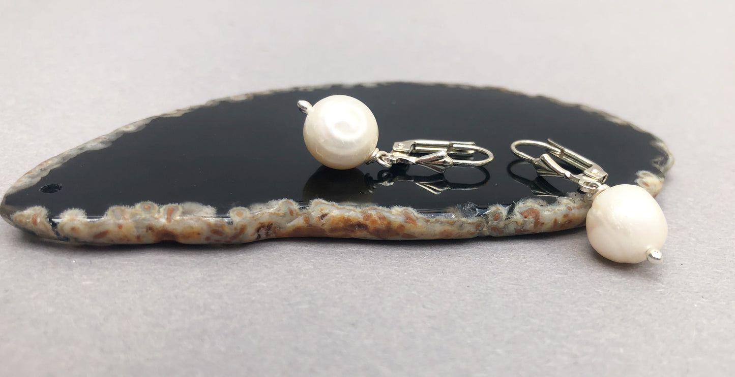 Sterling Zilveren parel oorbellen