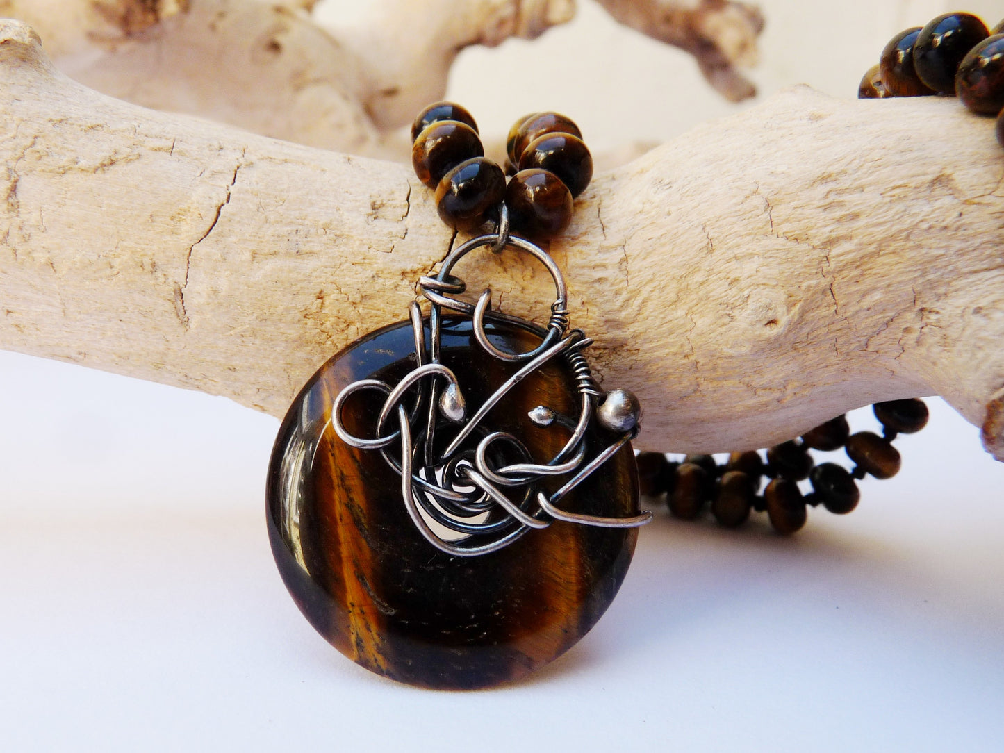 Herrenkette mit Tigerauge – Perlenkette für Männer