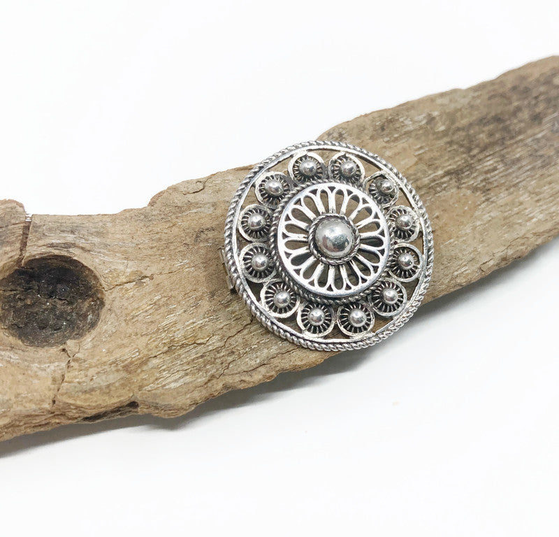 Antiek Zilveren "Goes" / Zeeuwse Knoop Broche