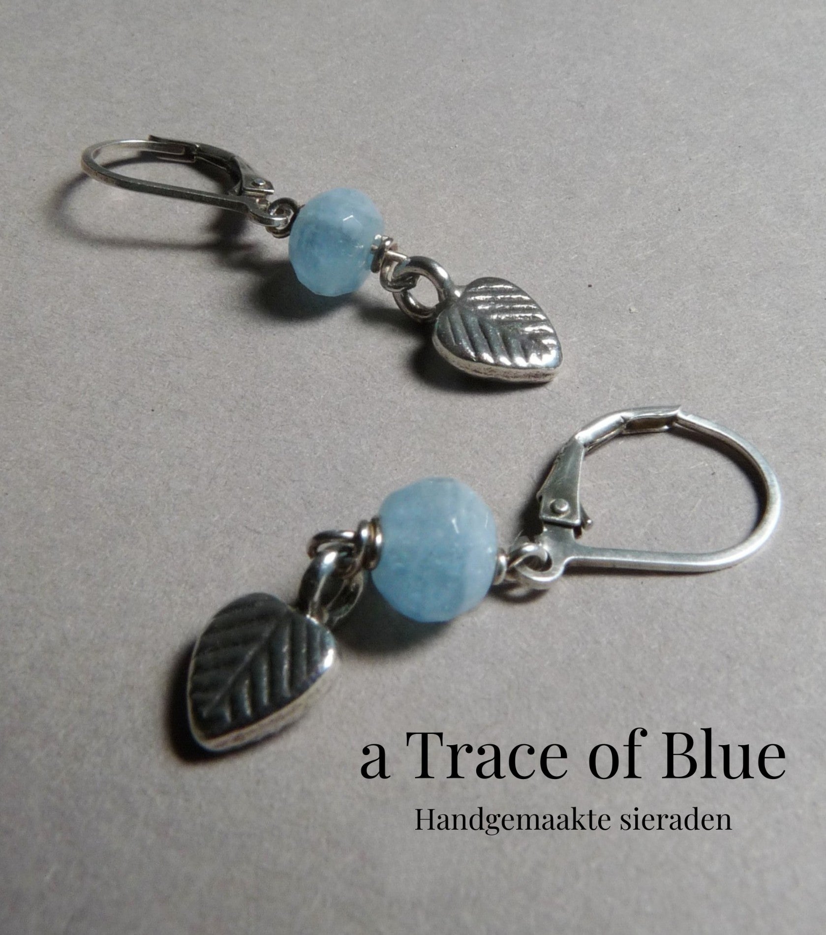aquamarijn zilveren oorbellen