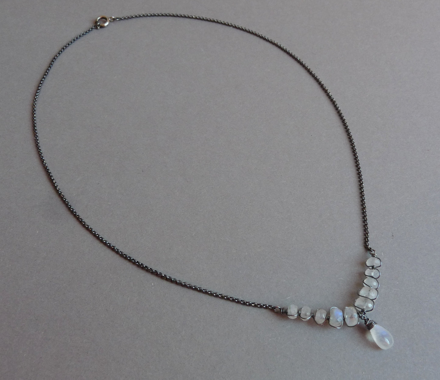 bruidsketting maansteen zilver