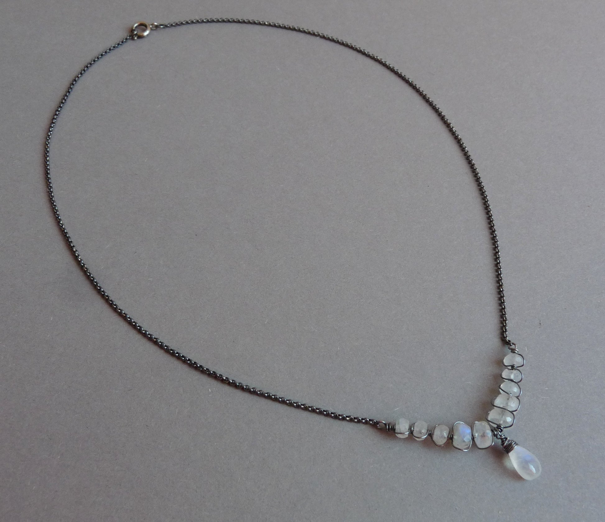 bruidsketting maansteen zilver