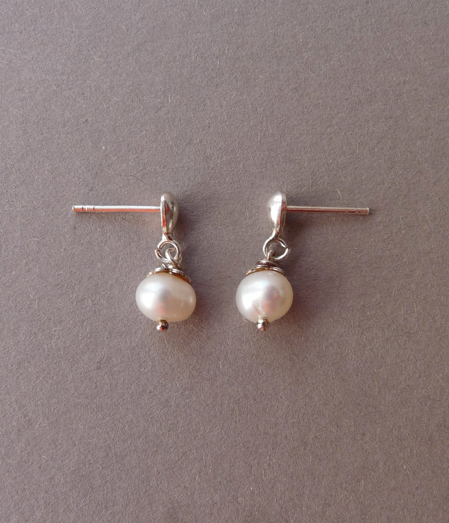 Brautohrringe Perle – Silberohrstecker | eine Spur von Blau