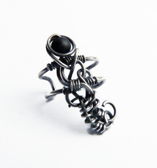 Silberner Herren-Ohrstecker mit Onyx