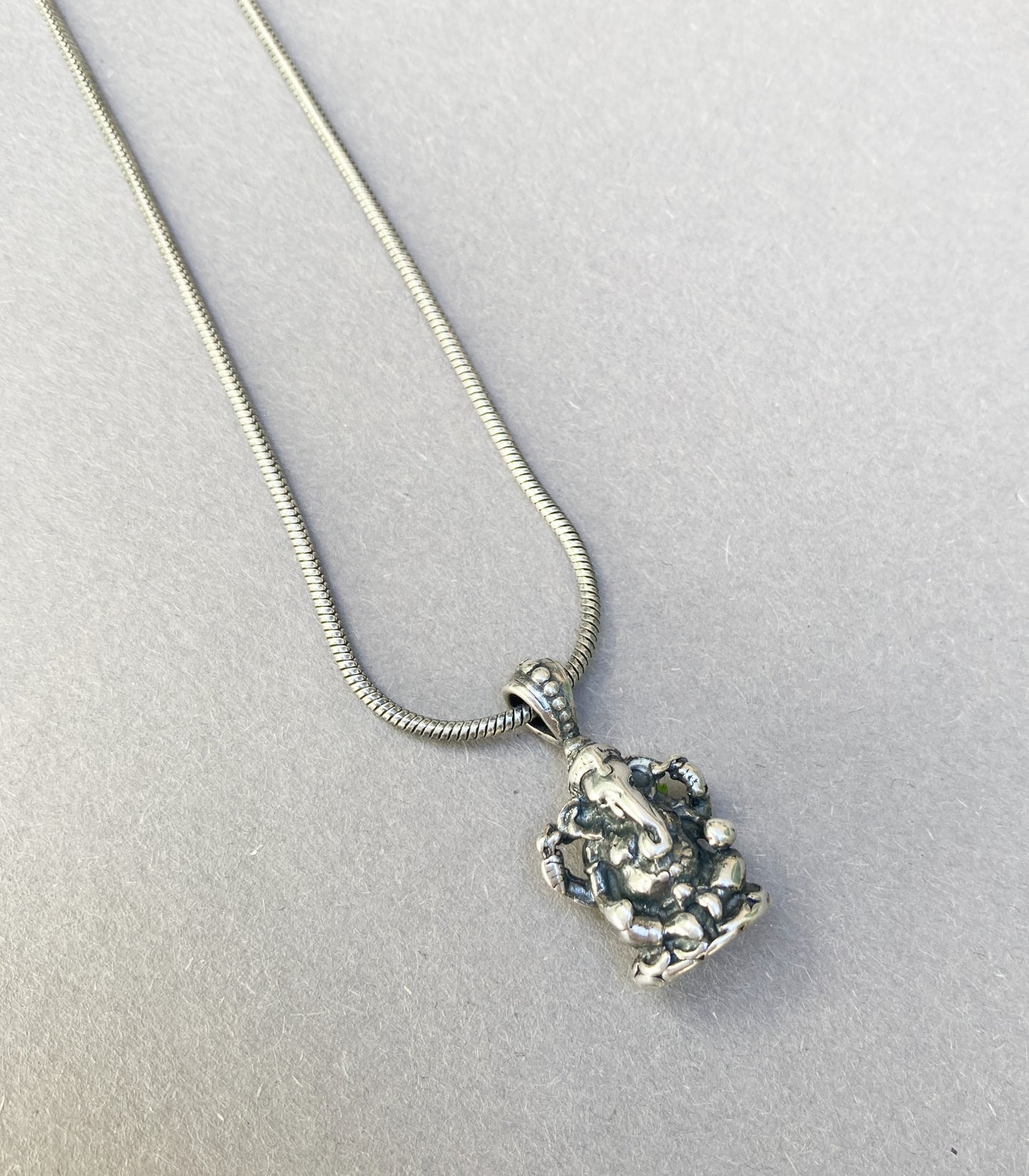 Sterling Zilveren Heren Ketting met Ganesha Hanger