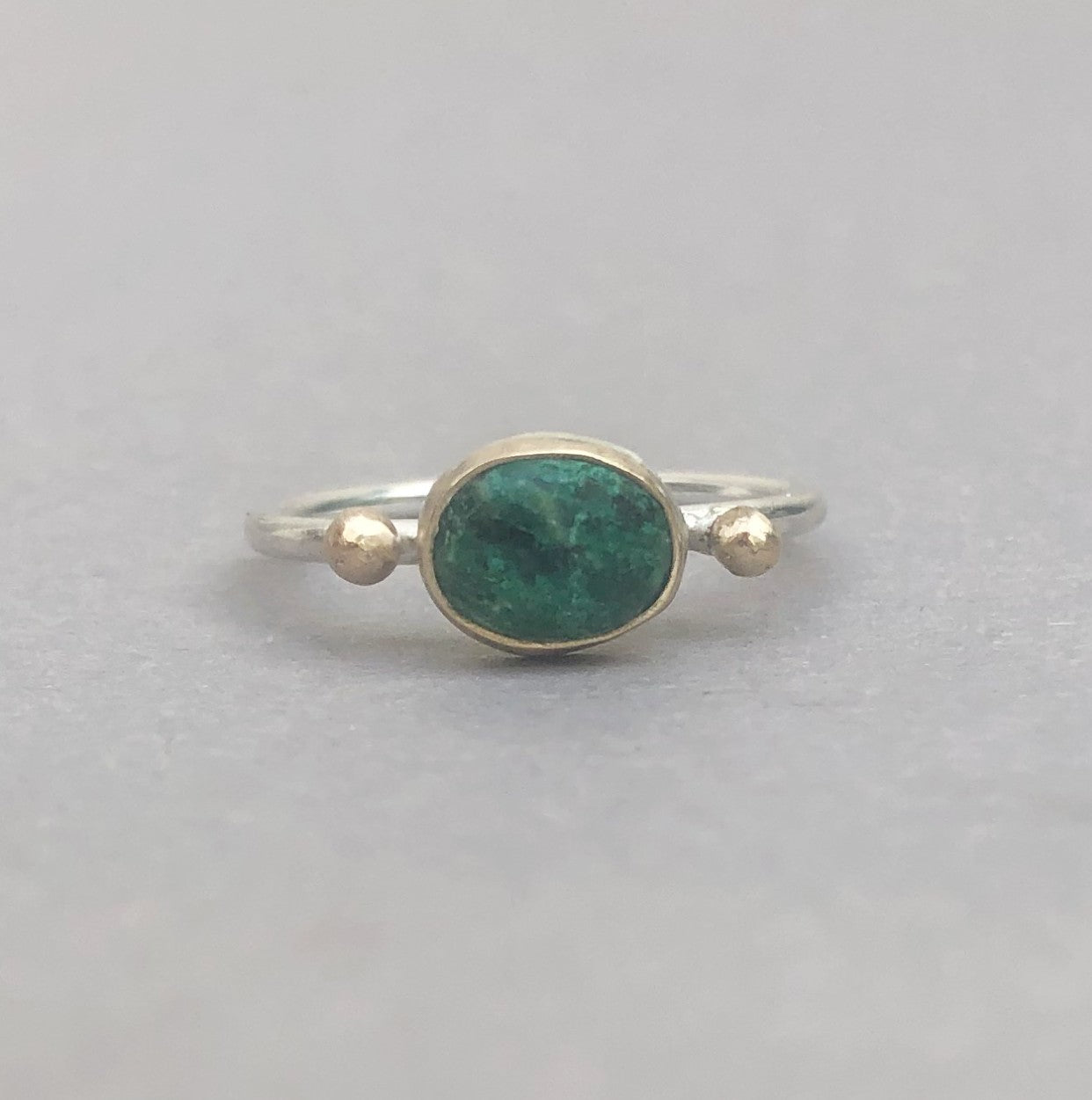 Stapelring met Chrysopraas | Zilver en Goud
