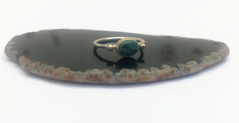 Stapelring met Chrysopraas | Zilver en Goud