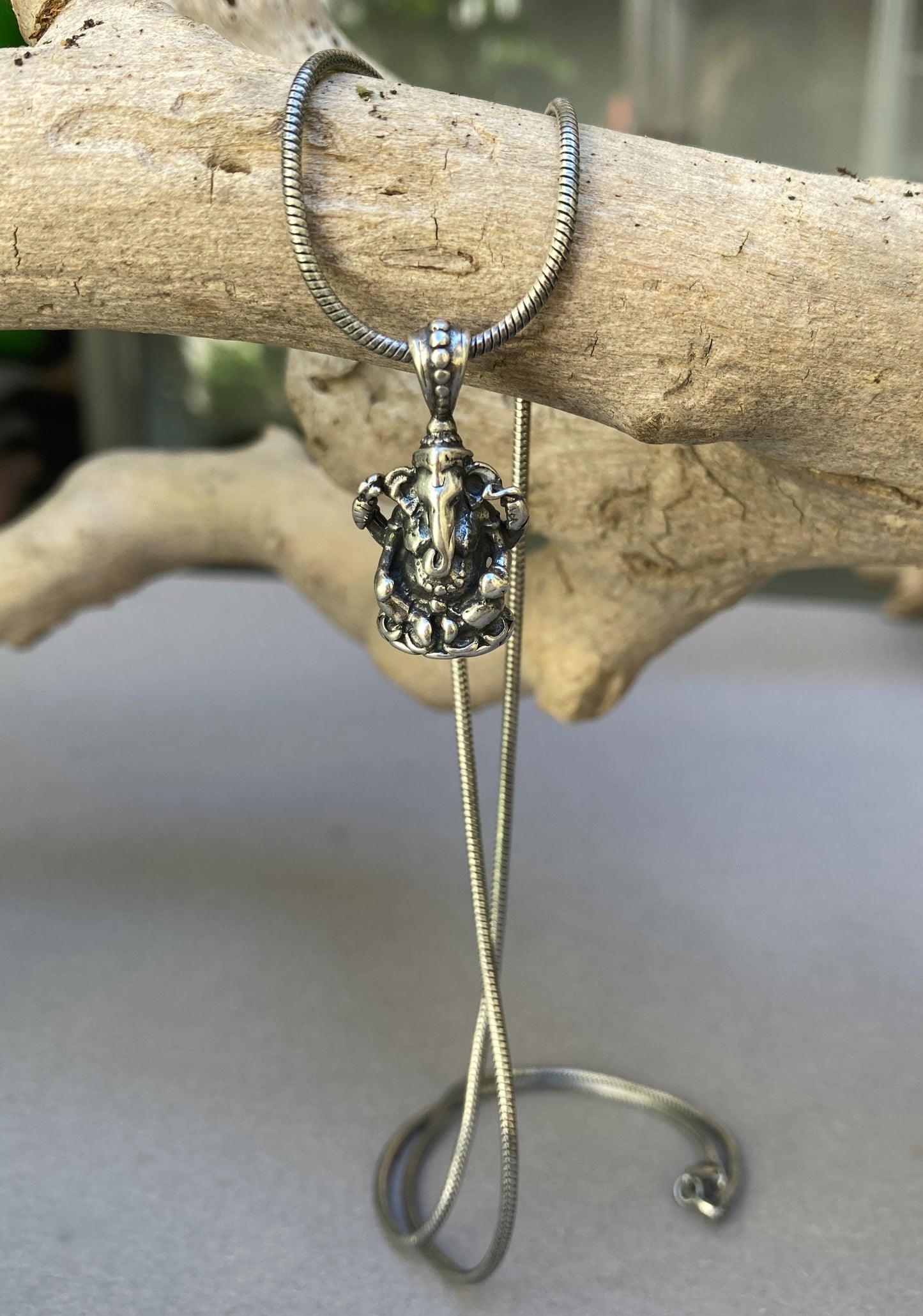 Sterling Zilveren Heren Ketting met Ganesha Hanger