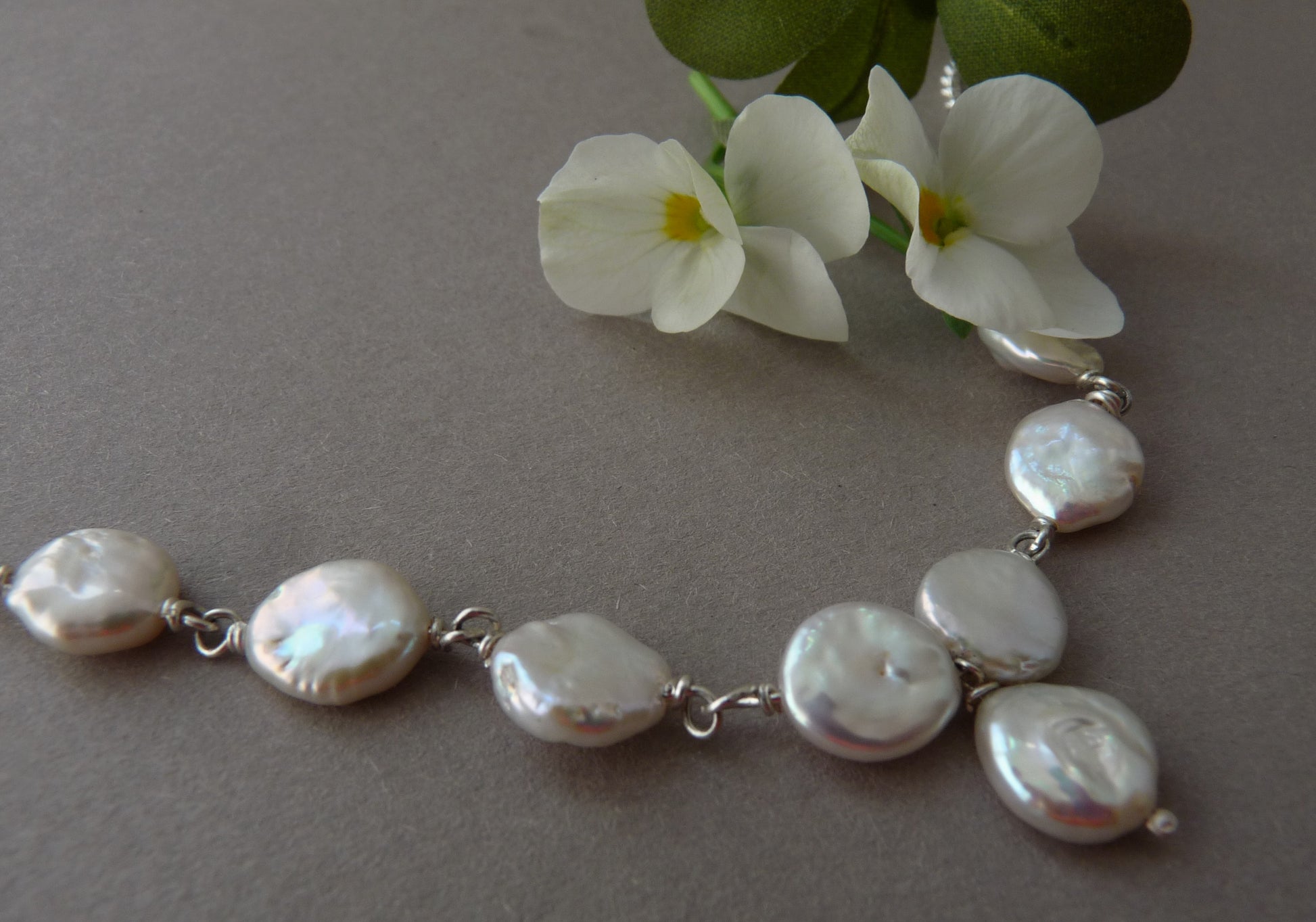 handgemaakte bruidsketting met parels