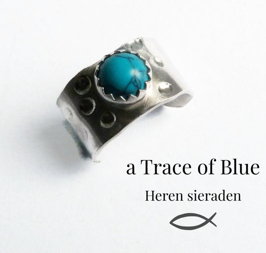 Silberner Herren-Ohrring mit Türkis