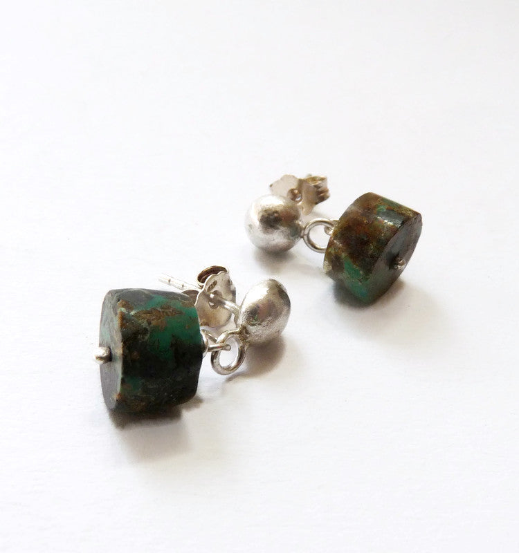 handgemaakte heren oorbellen turquoise