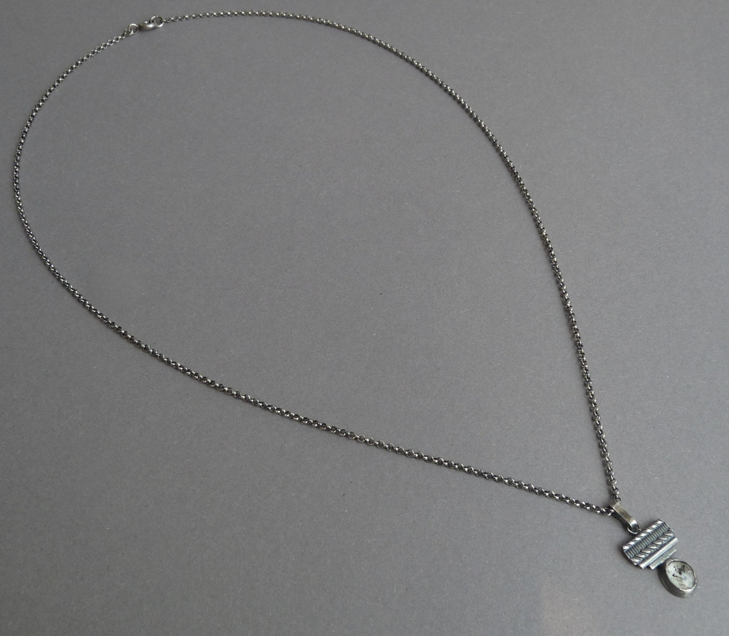 Stoere mannen ketting met edelsteen – Herkimer diamant hanger voor heren