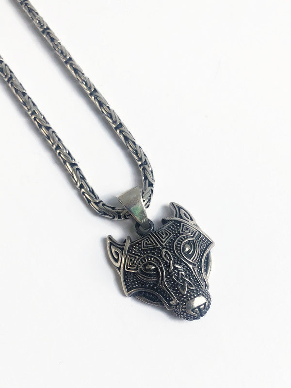 heren ketting met wolvenkop