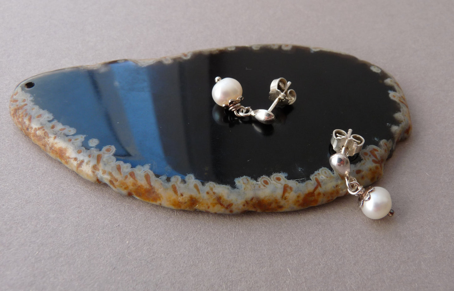 Brautschmuckset | Ohrklemme und Perlenohrringe