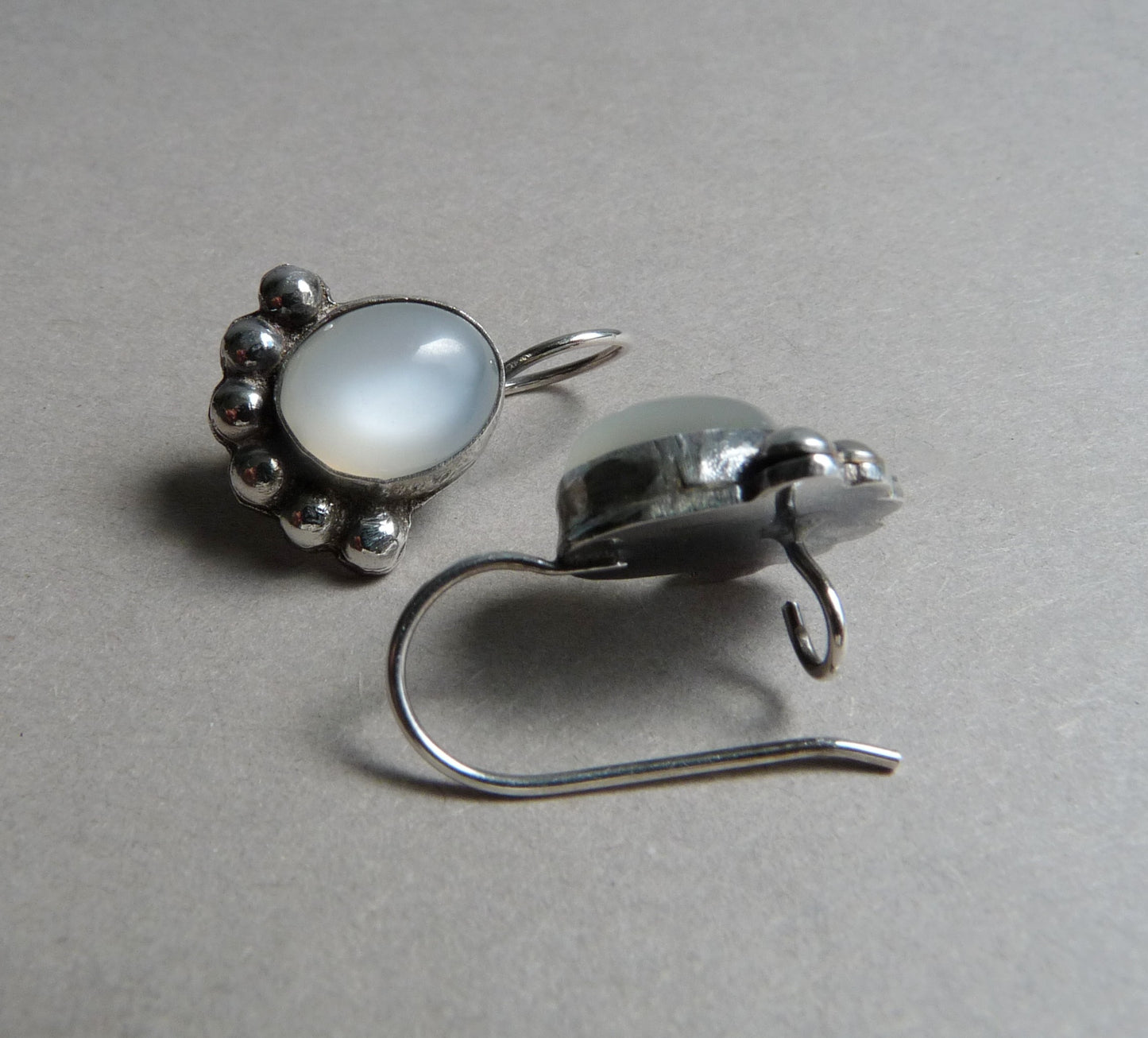 Maansteen oorbellen van sterling zilver- handgemaakte sieraden