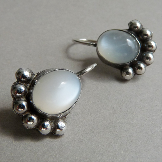 Maansteen oorbellen van sterling zilver- handgemaakte sieraden