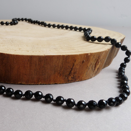 Gemstone necklace men - Onyx bead necklace - Hand-knotted bead necklace men