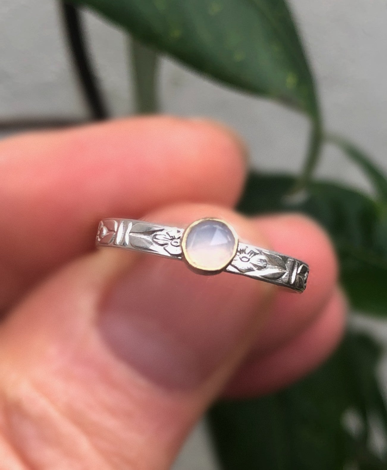 Friendship Ring with Chalcedony – Handmade Promise or Engagement