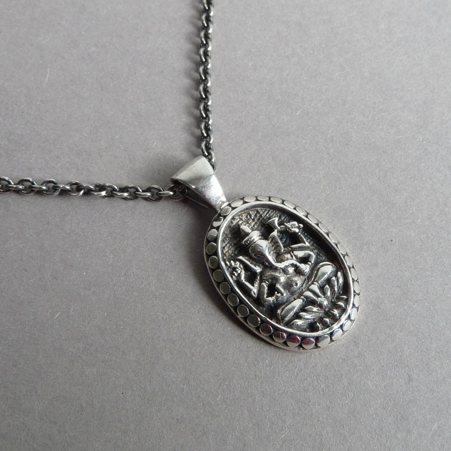 Zilveren Heren Ketting met Ganesha Hanger