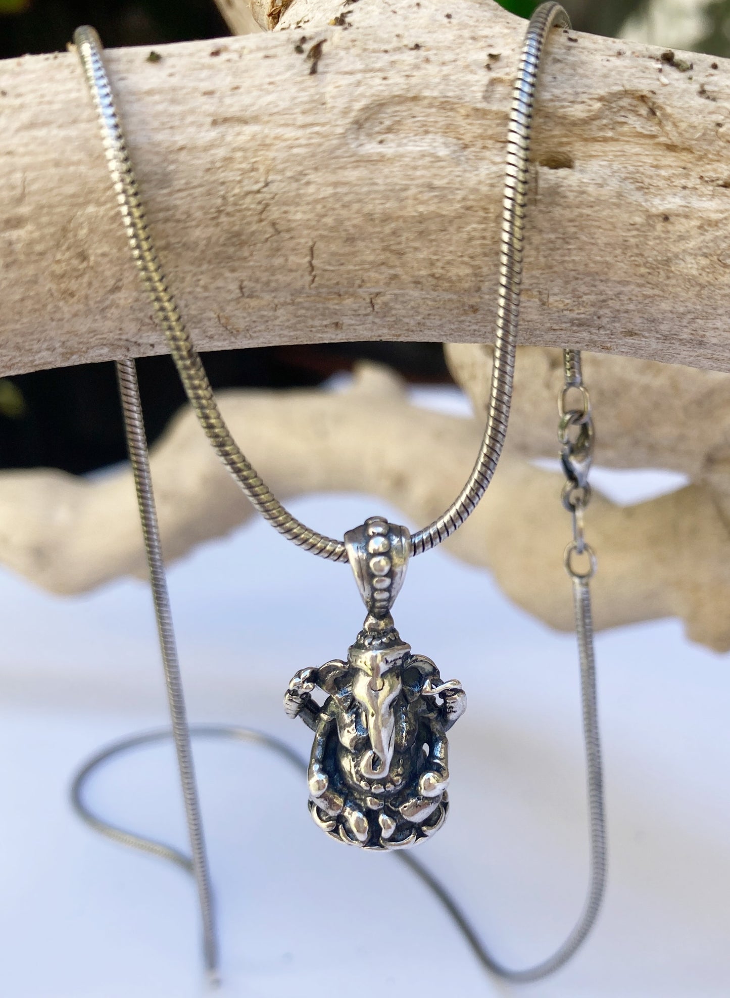 Sterling Zilveren Heren Ketting met Ganesha Hanger