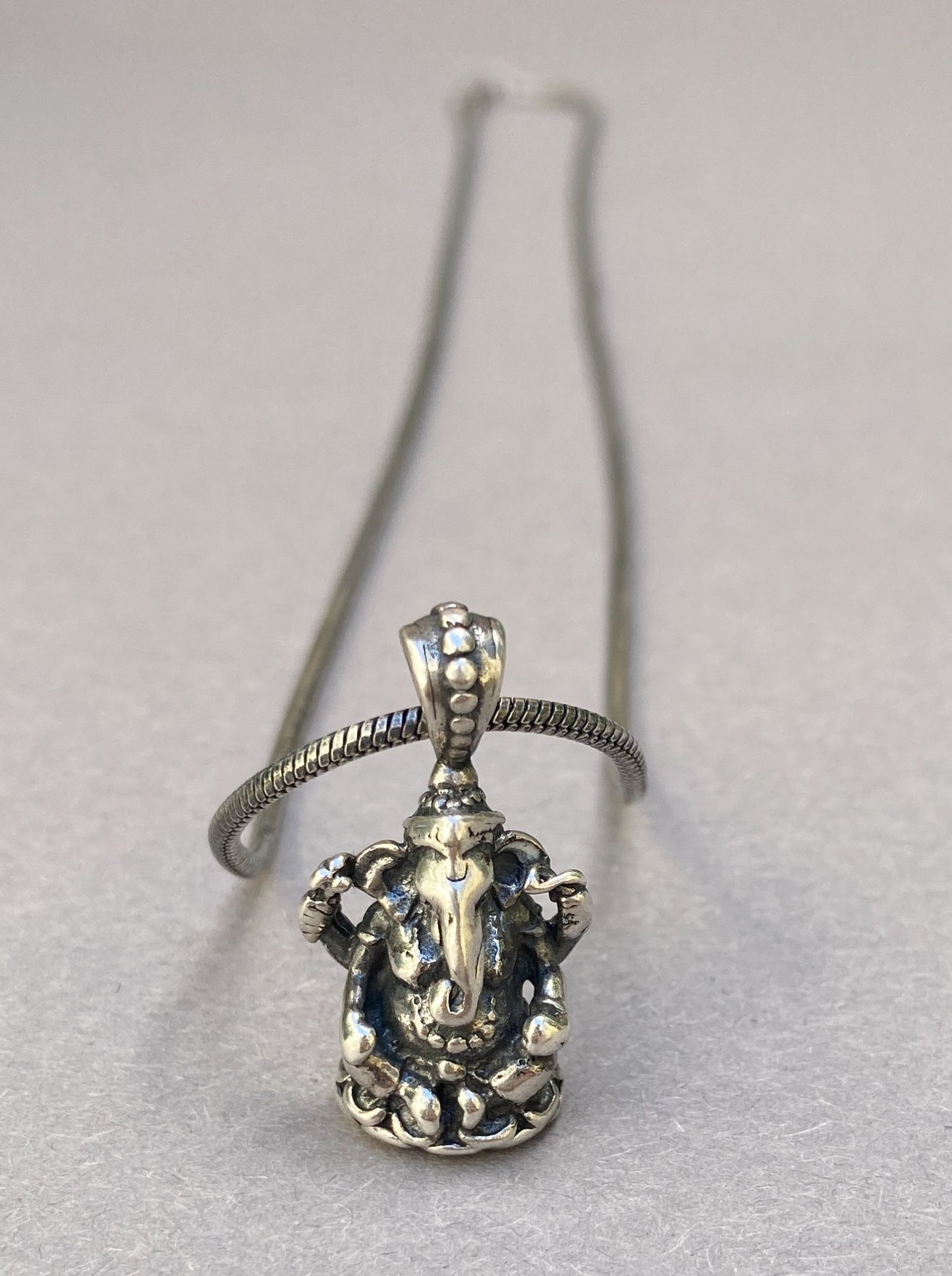 Sterling Zilveren Heren Ketting met Ganesha Hanger