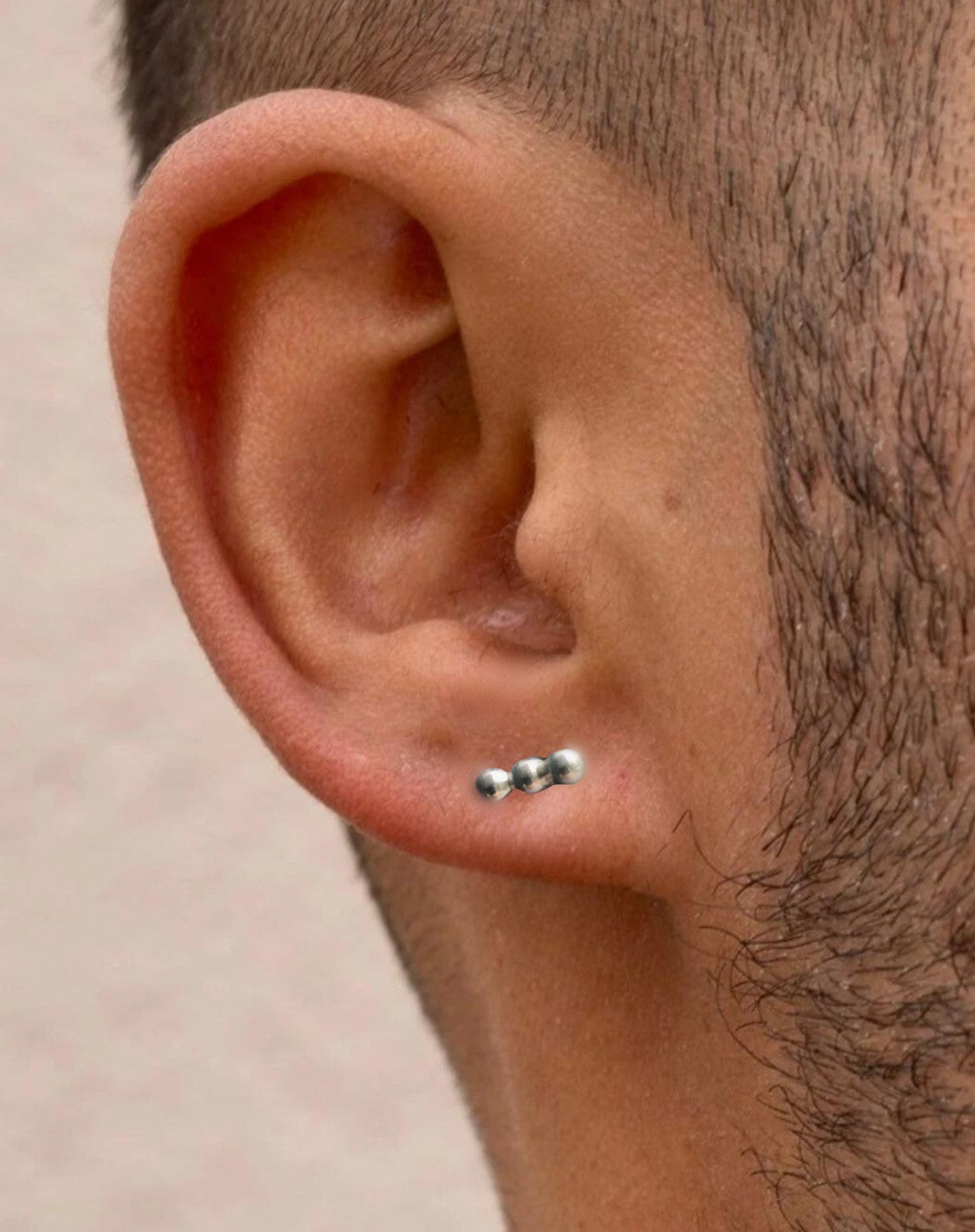 Minimalistische Herren-Ohrstecker aus Silber