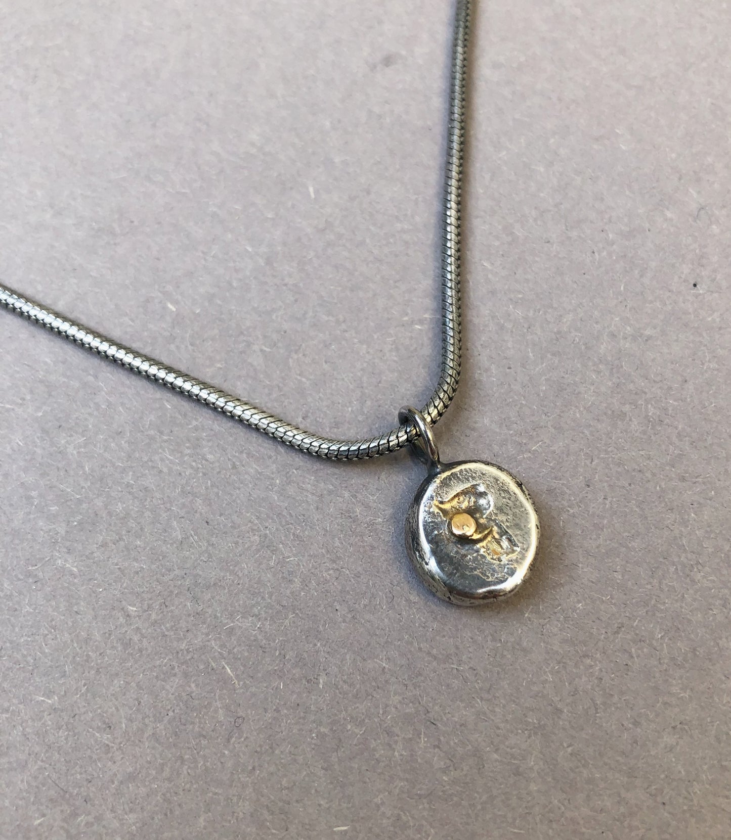 Herrenhalskette – Recyceltes Silber mit „Ein Hauch von Gold“