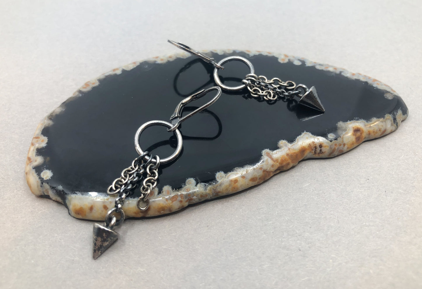 Zilveren oorbellen voor heren - trendy chain oorbellen