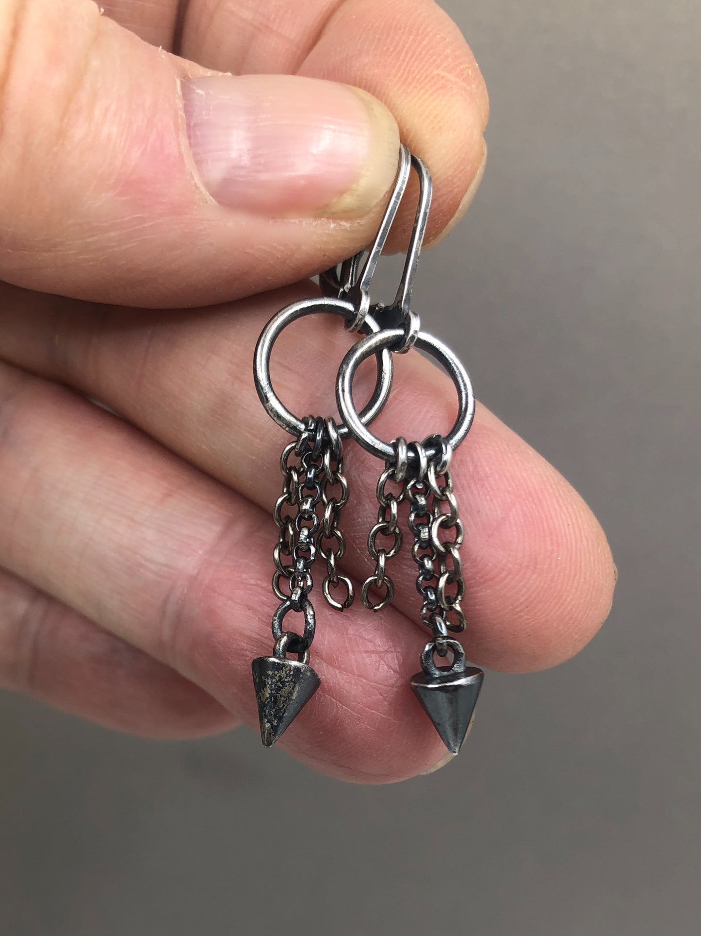 Zilveren oorbellen voor heren - trendy chain oorbellen