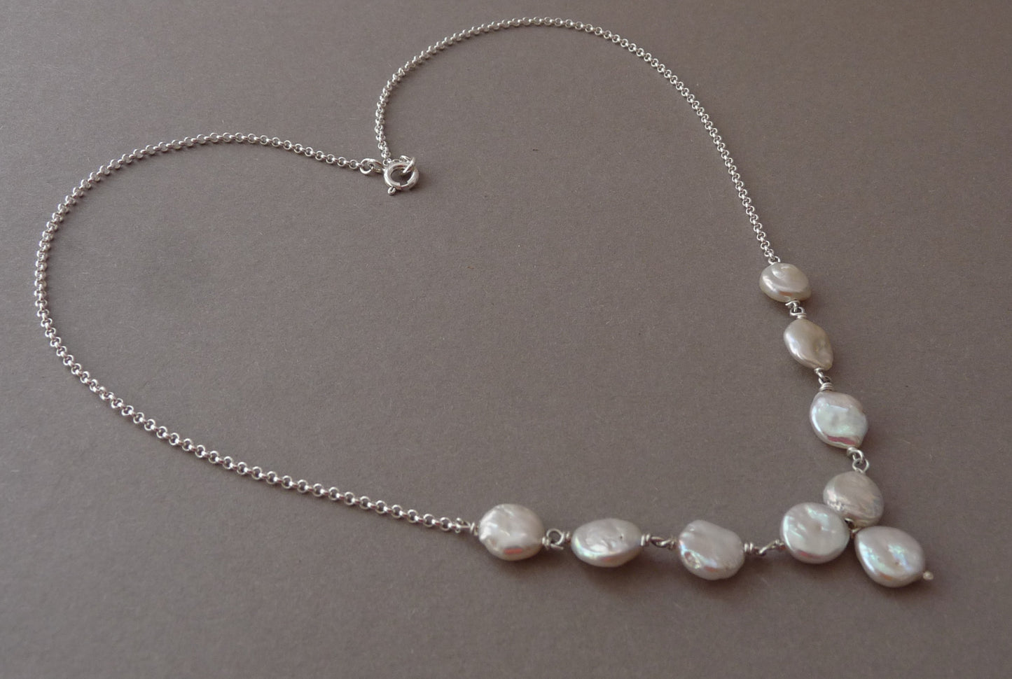 trouwsieraad ketting munt parels zilver