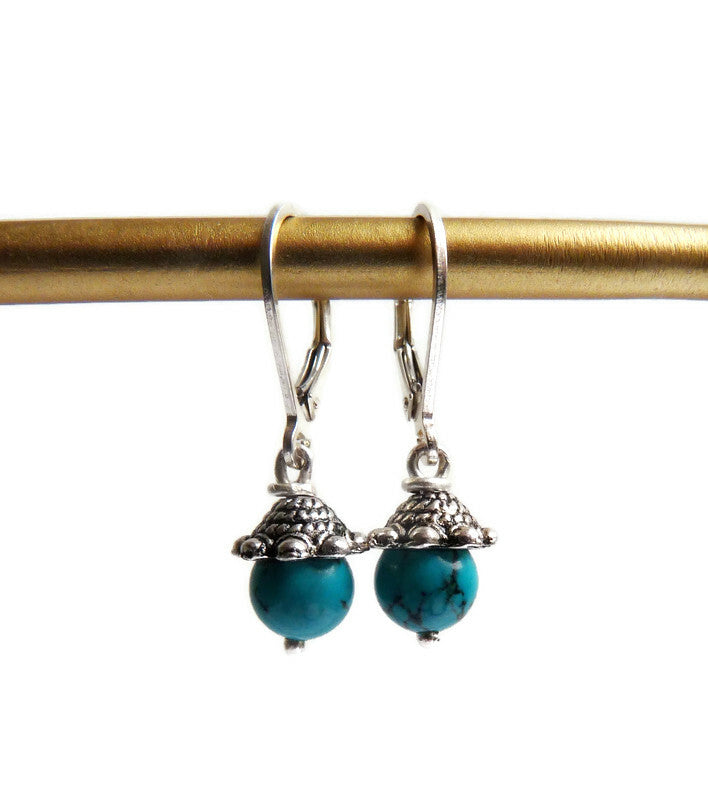 Zilveren Oorbellen met Turquoise – Uniseks & Stoer Design