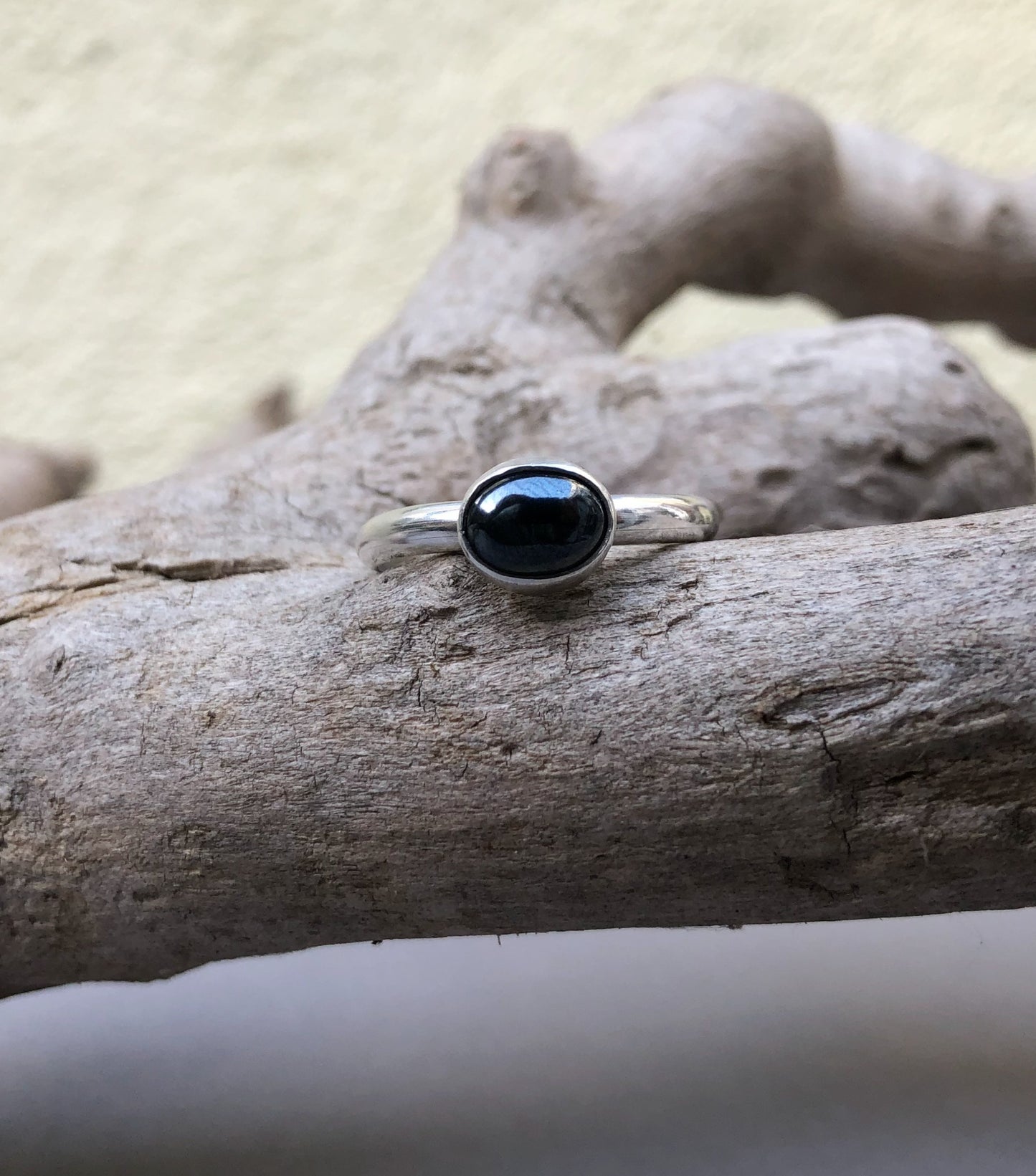 Zilveren Heren Ring met Ovale Hematiet