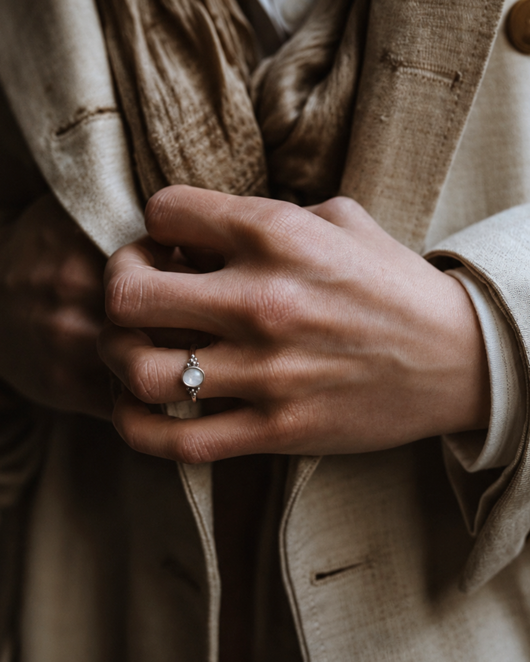 Zilveren stapelring met Aquamarijn | Aanschuif ring in zilver | Handgemaakt