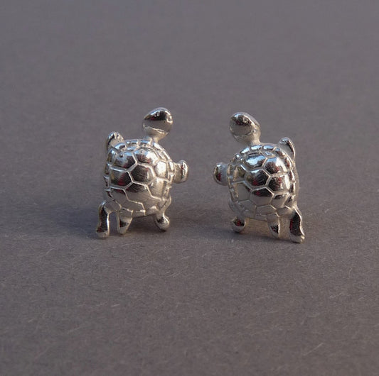 Zilveren Schildpad Oorknopjes