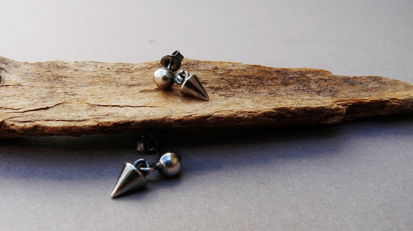 Silver Men's Stud Earrings - Cool Minimalist Men's Earrings